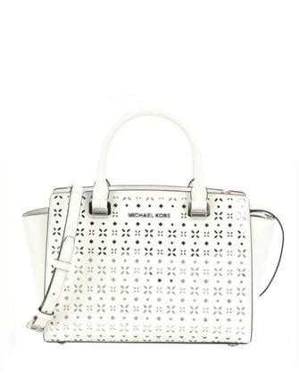 Michael Kors Perforated Blossom Selma Satchel with Matching 